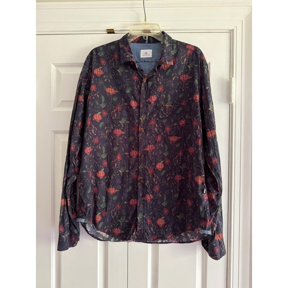 Serge Blanco floral button down Shirt XL
